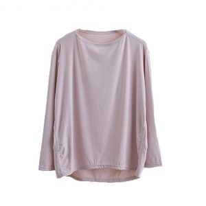 เสื้อยืดโยคะแขนยาวลำลอง Quick Dry Loose Fit ป้องกันแสงแดด สำหรับผู้หญิง ฤดูร้อน 2023 ผ้าไนลอน ผ้ายืดโพลีเอสเตอร์