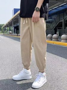 Quần Dài Nam Mùa Hè Mỏng Bằng Vải Lanh Cotton Quần Thể Thao Rộng Rãi Thoải Mái Thời Trang Quần Dài Đến Mắt Cá Chân