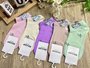 ถุงเท้าผู้หญิง ลายการ์ตูนน่ารัก มีหู 3D 10 คู่ ผ้านุ่ม E4