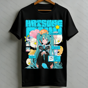 Kawaii Miku T-Shirt Cute Vocaloid Anime Graphic Tee Casual Short Sleeve Tops for Teen Girls Women Mens Shirts Woman t-shirts