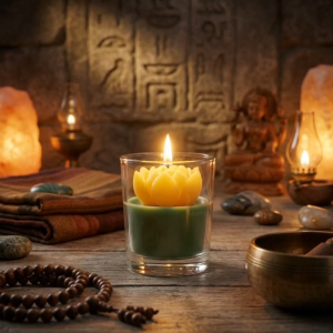 Nến Cốc Hoa Sen Đại 7x8cm Vivian Vus Candles Màu Ngẫu Nhiên Phù Hợp Thờ Cúng - Nến Tâm Linh