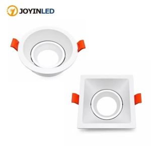 1/2/10 Chiếc Đèn LED Âm Trần Tròn Màu Trắng Đèn Pha GU10 MR16 Lampholder Đèn Downlight Khung Nhôm Nhà Ở Cho Phòng Ăn
