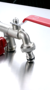 Zinc alloy double outlet water nozzle one in two outlet single head double head washing machine outlet faucet