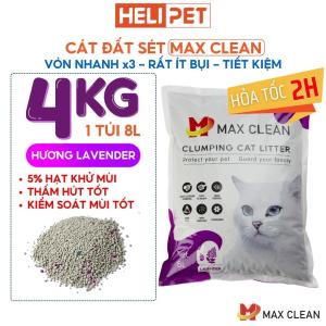 Cát Mèo Cát Vệ Sinh Cho Mèo Hương LAVENDER 4KG Max Clean - HeLiPet