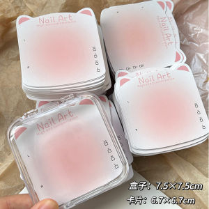 Cat Ear Wear Nail Display Card Paper Classy Cute Pink Blush Nail Art Printing Finished Product Storage Packaging Card Paper