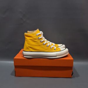 SEPATU CNVRS 70S HIGH EGRED KUNING PUTIH SOL GLOSSY 36-43 SNEAKERS SUN FLOWERS