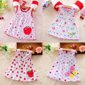 ZOETOPKID Baby Girl Dresses Girls Infant Cotton Sleeveless Jumper Skirt Summer Baby Dress Printed and Embroidery Clothes