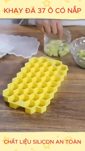 Combo 4 khay đá tổ ong 37 ô khay đá silicon siêu dẻo dễ dàng lấy nước đá an toàn sức khỏe