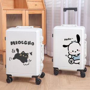 New 2024 Womens Luggage Cartoons 26 Inch High Aesthetic Carry-On Travel Suitcase Universal Wheel Student Series