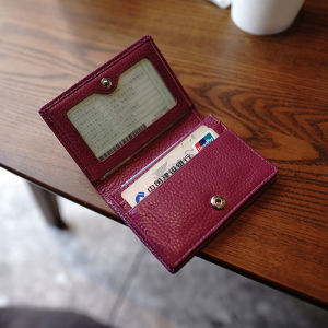 Fashion Genuine Leather Wallet Ultra-thin Women Purse Credit Card ID VIP Bank Cards Bags Slim Simple Business Card Holder
