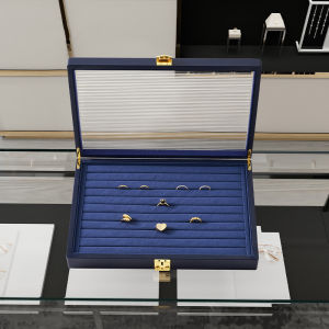 Hộp Đựng Trang Sức Da Cao Cấp Oirlv Có Nắp Và Ngăn Kéo Trong Suốt - Hộp Trưng Bày Trang Sức Giả Da Nhung Hộp Đựng Trang Sức Thời Trang Dành Cho Nhẫn