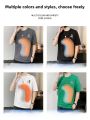 ROMON | Lomond Men's Ice Silk Short Sleeve T-shirt Summer Thin Round Neck Pure Cotton Printed Loose Fashionable Top Urban Style Casual Wear. 