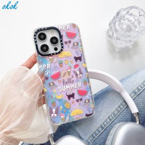 CASETi Hello Summer phone case for iphone 15 15Pro 14 14pro 15promax 14promax 13 13pro 13promax cute 12 12pro 12promax 11 11promax High-end soft transparent casing shockproof New Design ins popular