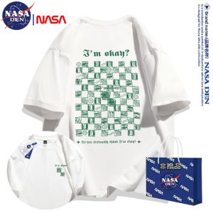 เสื้อยืดแขนสั้นผ้าฝ้ายแท้คอกลมหลวมๆ สำหรับผู้ชายและผู้หญิงในช่วงฤดูร้อน เสื้อยืดแขนสั้นคอกลมลายพิมพ์แฟชั่นสำหรับผู้ใหญ่