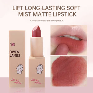 Lipstik Matte Kabut Lembut Pemutih Lipstik Alami Berwarna Nude yang Tahan Lama