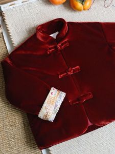 New Chinese Style Red Outerwear Childrens Hanfu Tang Suit Winter Clothes for Boys And Girls Festive Clothing 2025 Trendy
