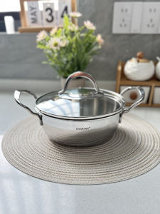 Thickened 18/10 Stainless Steel Non-coated Instant Noodles Pot Stir-fry Cook Boil Integrated Multi-purpose Pot Home Use