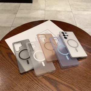 Luxury Slim Matte Clear Magnetic For Magsafe Case For Samsung S25 S24 S23 S22 S21 S20 FE Plus Ultra A36 A16 A55 A15 A54 A34 A14