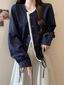 French Retro Style Pseudo Two-Piece Womens Short Coat