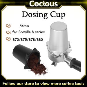 แหวนยาอะลูมินัมอัลลอยขนาด54มม. ใช้ได้กับ Breville Sage 8 Series 870/875/878/880 Portafilter Penggiling Kopi เวอร์ชันอัปเกรด