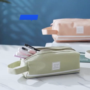 Canvas Pencil Case Large Capacity Double Layer Pencil Bag Pouch Creative Stationery Organizer