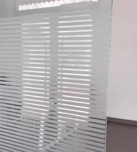 Horizontal Striped Glass Window Film Privacy Frosted Glass Window Sticker Semi-Transparent Opaque Sticker Suitable for Kitchen Office and Other Settings