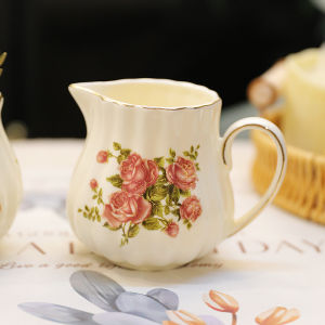 Luxury Ceramic Coffee Sugar Bowl Living Room Storage Mini Jar Milk Pot Coffee Accessories Set Elegant European Style Square Sugar