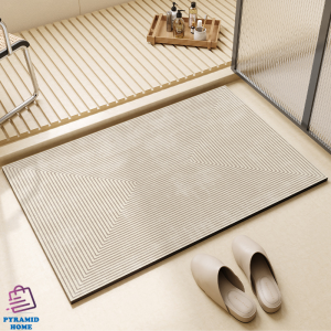 Pyra Super Absorbent Japanese Diatomite Bathroom Mat Quick Dry Anti Slip Rubber 40X60cm Non Slip Shower Rug Bath Floor Mat