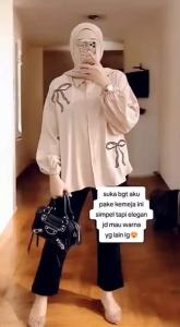 Kemeja Wanita Bordir Pita Atasan Wanita Terbaru 2025