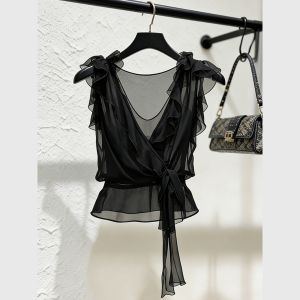 Elegant French Style Chiffon Blouse Summer