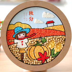 Creative Handmade Bean Sticker Package Harvest Season Grains And Beans Art Kit for Children of All Ages Boys And Girls