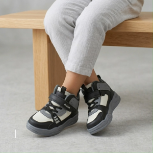 BUM Equipment Kids Shoe CS597/CS598 Black/Grey - Kasut Kanak-Kanak Kasual Ringan Selesa Sneakers