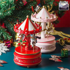 1PC Christmas Carousel Music Box House Suitable for Family Wedding Birthday Gift Decoration