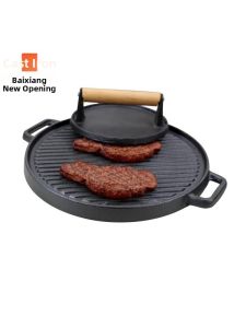 MOLORE | Cast Iron Meat Press Round Barbecue Tool