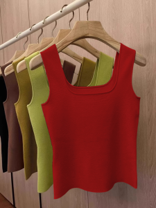HUOLISI | French Style Red Short Camisole Top