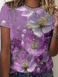 hot toys | 2026 Hot-selling Fashionable and Cool Floral 3D Printed Round-neck T-shirt Casual Short-sleeved T-shirt for Spring and Summer