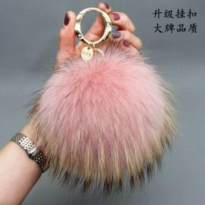 Qian Duoduo Classy Fox Fur Pompoms ปรับแต่งกระเป๋า Charms Super ขนาดใหญ่ Plush พวงกุญแจผู้หญิงแฟชั่นรองเท้าอุปกรณ์เสริม