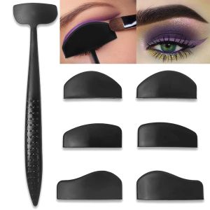 6-in-1 Eye Makeup Stamp Kit - Winged Eyeliner Stamp with 6 Replaceable Heads and Drying Stand Quick-Symmetry Stencil Tool for P