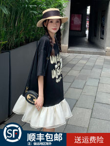 Street Style T-Shirt Dress Women Loose Korean Version Spring Autumn New Small Size Age Reduction Short Skirt