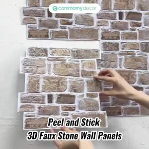 Tấm Ốp Tường Giả Đá 3D Tự Dính Kích Thước 30x30cm Chống Nước Và Mốc Phong Cách Hiện Đại Dùng Cho Phòng Khách Viền Lò Sưởi
