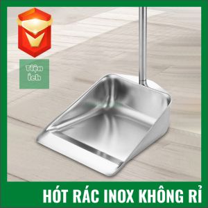 Ky Hót Rác Inox Thép Không Rỉ Tay Cầm Cán Dài 100cm Rộng 25cm 28cm Độ Dày 065mm 08mm 1mm Có Móc Treo Tường