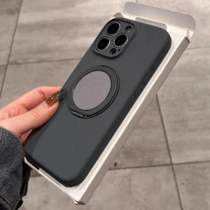 Original Soft Silicone 360° Stand For Magsafe Case For iPhone 16 15 14 13 12 Pro Max Plus 11 Wireless Charging Magnetic Cover