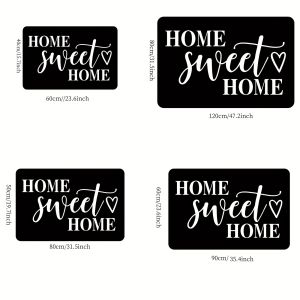 VIKAMA Black And White Alphabet Pattern Welcome Doormat Entrance Hallway Mat Porch Living Room Kitchen Balcony Home Decor Rug