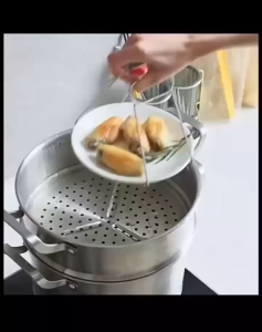 304 Stainless Steel Fan-shaped Steaming Tray Refrigerator Fresh Preservation Box Steamed Egg Bowl Kitchen Accessories