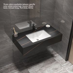 Marble Surface Wall-Mounted Ceramic Undercounter Basin