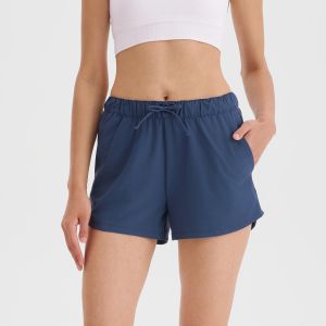 Decathlon Womens Running Shorts Quick Dry Three-quarter Length Loose Fitness Marathon Sports Clothing mid Waist Shorts