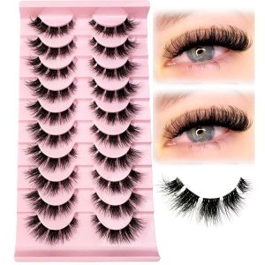 Invisible Band Segmented Lashes 3D Clear Band Lashes Natural Look Wispy Mink Eyelashes Fluffy Cat Eye Lashes individual Eyelash