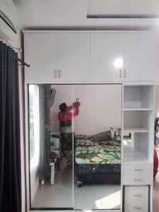 Lemari Sleding Hijab Pintu 2 Mirror Kabinet Perpaduan Meja Rias. Free Ongkir Jabodetabek