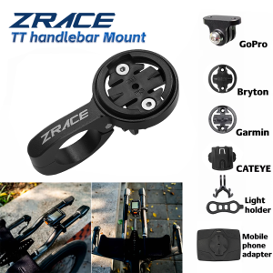 ZRACE TT Handlebar Computer Mount Out Front Holder for IGPSPORT Garmin Bryton GoPro CATEYE Camera - Black