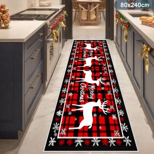 VIKAMA Christmas Runner Rug Home Decoration Kitchen Rugs Entryway Hallway Bedroom Carpet Welcom Floor Mat Laundry Floor Mat Home